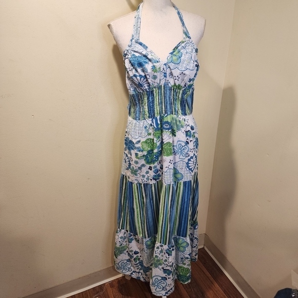 REBELLION Floral Harter Cotton Maxi Dress size L - Picture 2 of 12